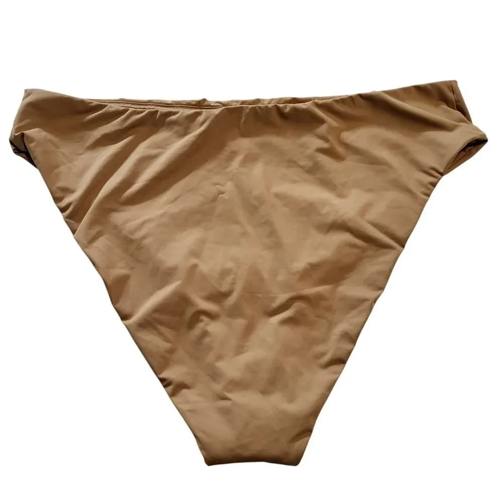 NEW SKIMS Plus Size 4X Ochre Swim Bikini Bottom Mid Rise High Cut Recycled Nylon